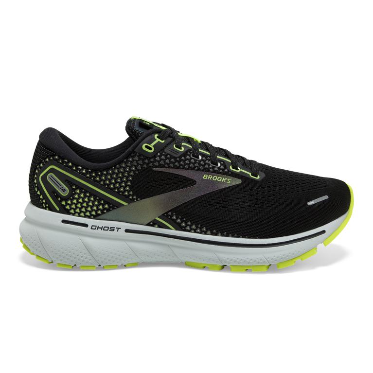 Brooks Women's Ghost 14 Cushioned Road Running Shoes - Black/Nightlife/GreenYellow/Blue (YWUF25769)